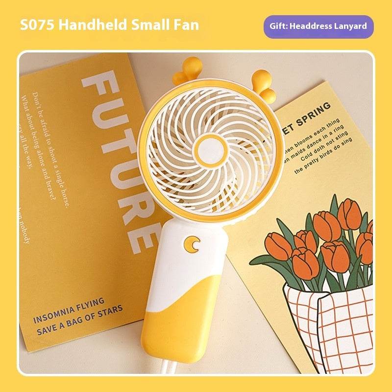 Small Handheld Fan Desktop Cartoon Mini Electric Usb Student Portable Gift - www.Shopthatapp.com