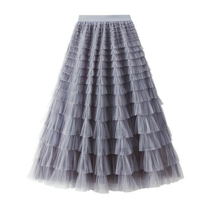 Cake Skirt Women's White Gauze long Layered tulle Skirt - www.Shopthatapp.com