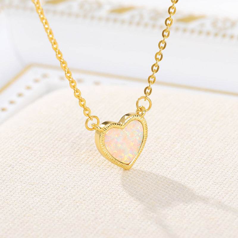 Romantic Heart Necklace Copper Zircon Pendant Necklace for women - www.Shopthatapp.com