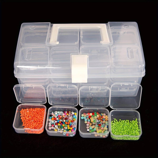 32-grid Transparent Plastic Storage Box Large Capacity Portable - www.Shopthatapp.com