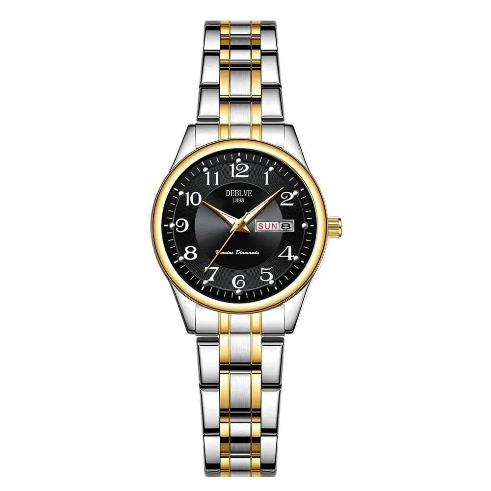 Ultra-thin Steel Strap Double Calendar Luminous Watrproof Watch - www.Shopthatapp.com