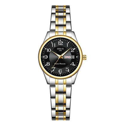 Ultra-thin Steel Strap Double Calendar Luminous Watrproof Watch - www.Shopthatapp.com