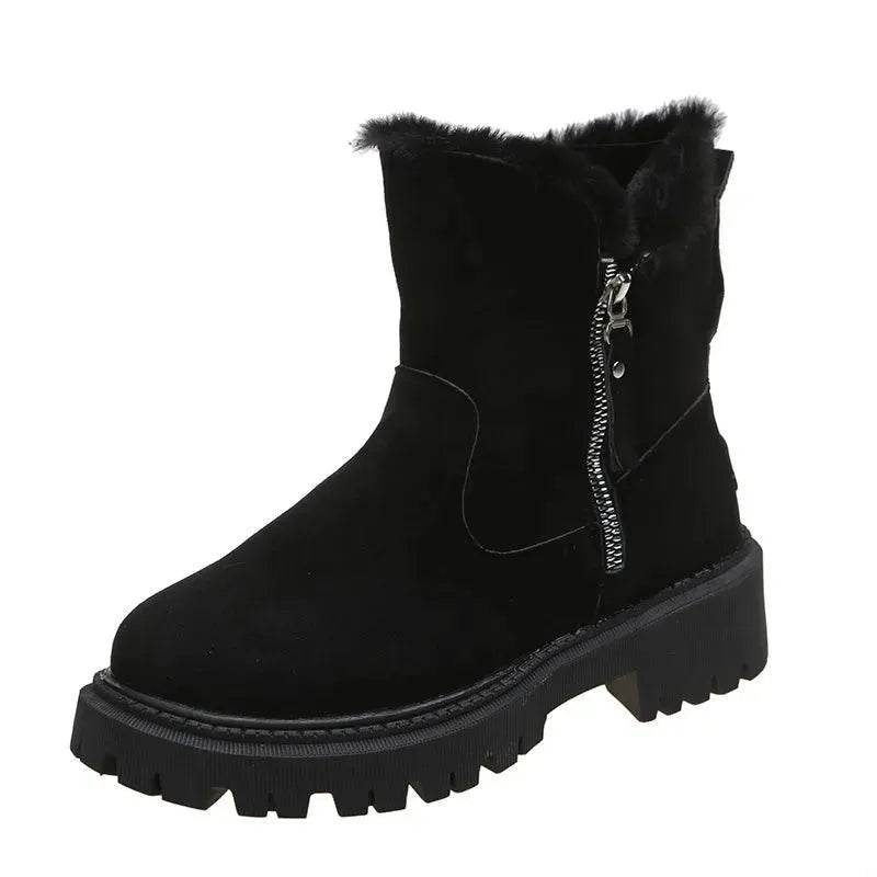 Thick Plush Snow Boots Women Faux Suede Non-slip Winter Shoes - www.Shopthatapp.com