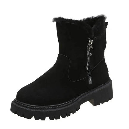 Thick Plush Snow Boots Women Faux Suede Non-slip Winter Shoes - www.Shopthatapp.com
