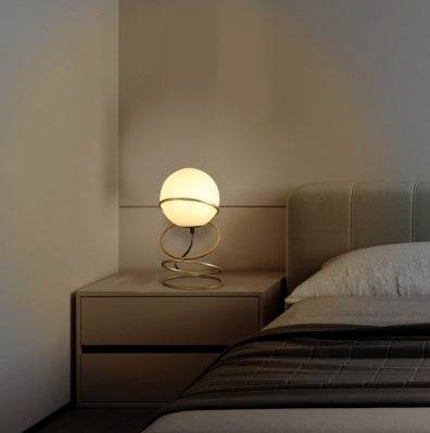 Metal Stand Table Lamp For Living Room - LED Lamp - Gold Spiral 4 Ring - www.Shopthatapp.com