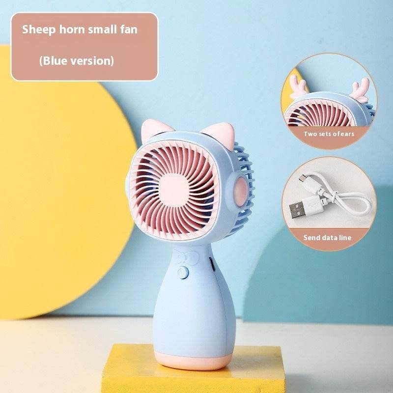 Small Handheld Fan Desktop Cartoon Mini Electric Usb Student Portable Gift - www.Shopthatapp.com