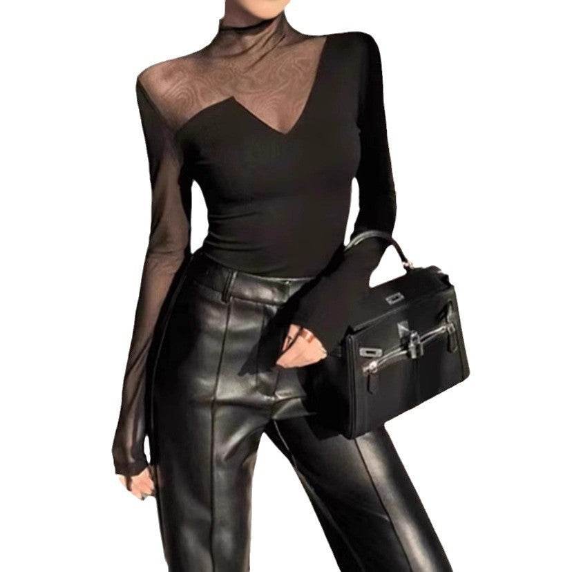 Fashion Chic Slim fit High neck bodycon top for women - www.Shopthatapp.com