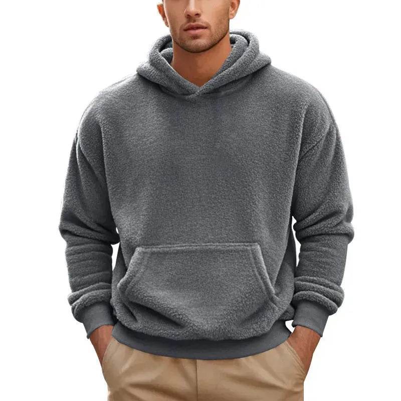 Fall Winter Fleece Plush thick Hoodie Pullover tops for men - www.Shopthatapp.com