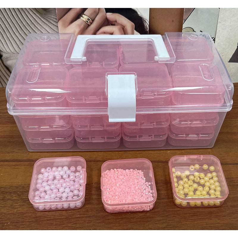 32-grid Transparent Plastic Storage Box Large Capacity Portable - www.Shopthatapp.com
