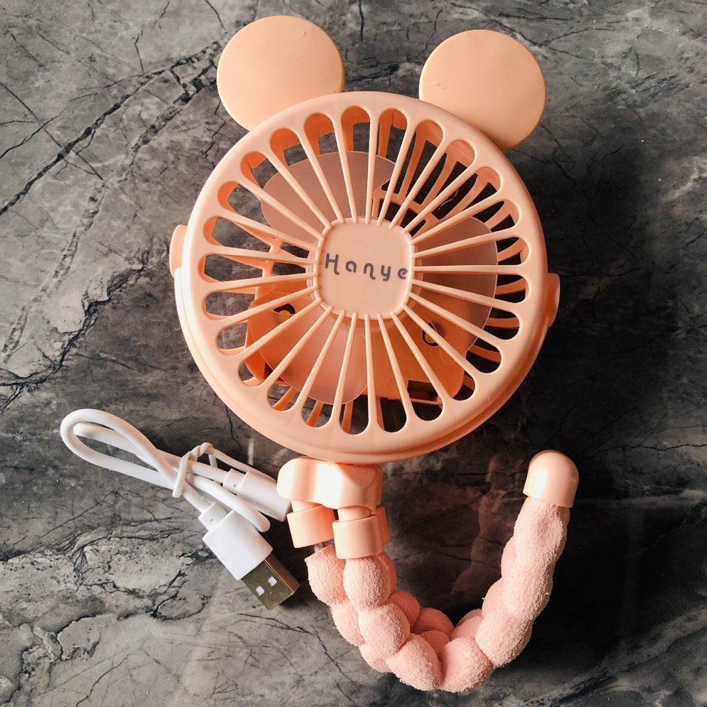 USB Powered summer heat Handheld fan with stand and Night light - www.Shopthatapp.com