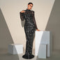 Long Sleeve Slim-fit Sequined Banquet Evening Dress - www.Shopthatapp.com