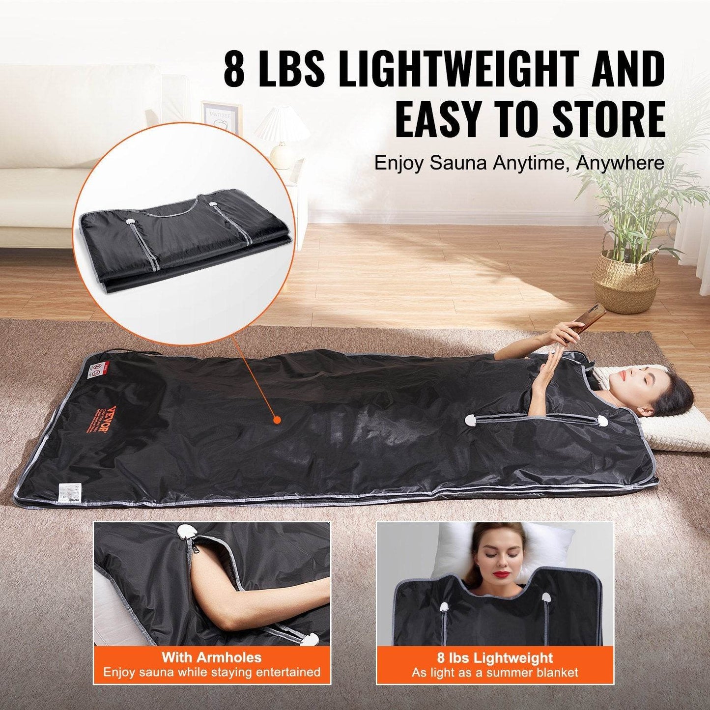 VEVOR Sauna Blanket For Detoxification, Portable Far Infrared Sauna For Home - www.Shopthatapp.com