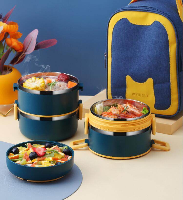 304 Stainless Steel Multi-layer Thermal insulated lunch container - www.Shopthatapp.com