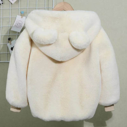 Autumn Winter Thickening Children's Cartoon Fur Hoodie Jacket - www.Shopthatapp.com