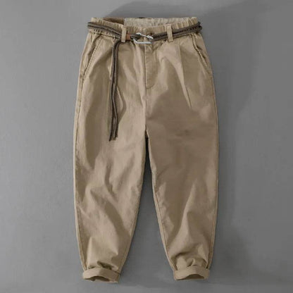 Men's Mid waist Loose Casual Chinos Pant trouser - www.Shopthatapp.com