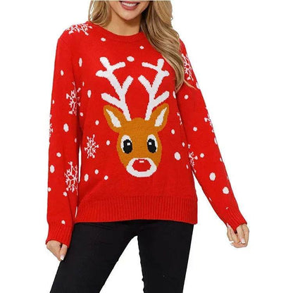 Christmas Reindeer Jacquard Knitted Sweater - www.Shopthatapp.com