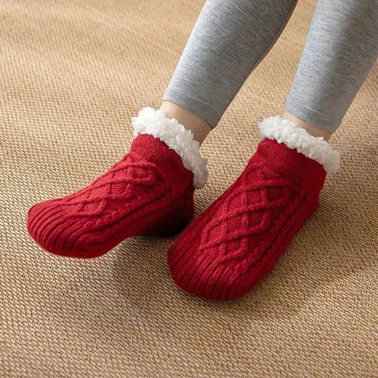 Winter Knitted Plush Floor Socks Home Warm Non-slip Carpet Socks Women - www.Shopthatapp.com