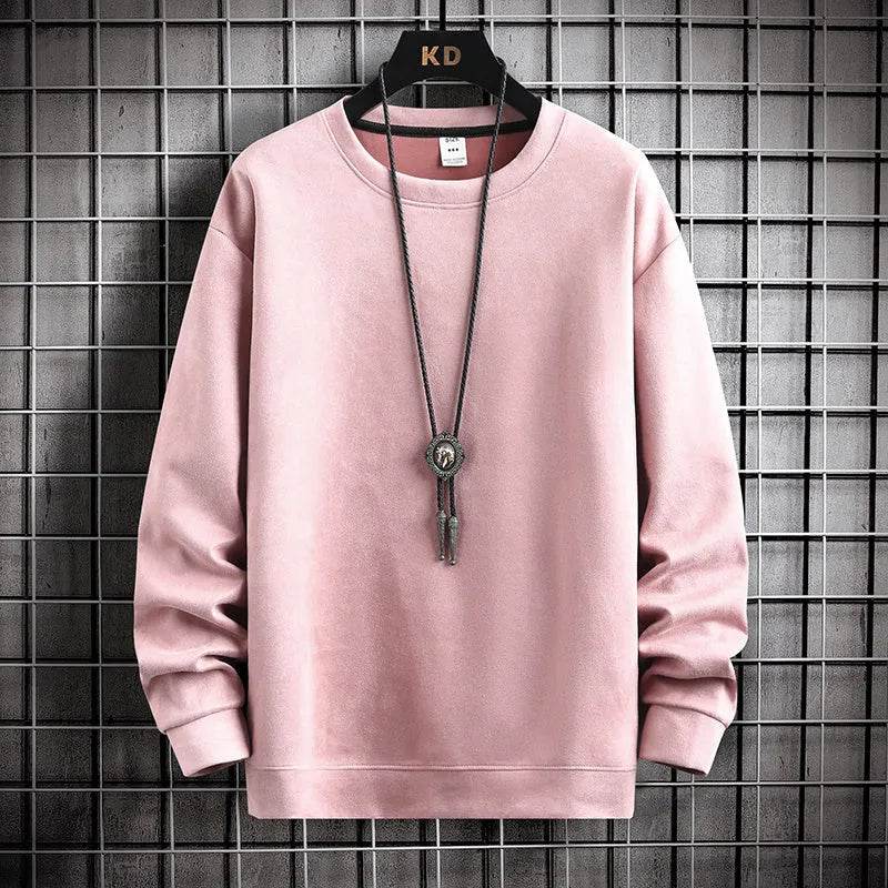 Suede Sweatshirt Men's Spring And Autumn New American Style Pullover - www.Shopthatapp.com