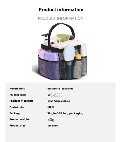 Beach Mesh Toiletry Bag Buggy Bag Handbag 8 Mesh Pockets - www.Shopthatapp.com