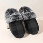 Winter Warm Plaid Plush Slippers Home Indoor Non-slip Bedroom Floor Soft Fuzzy Slipper For Couple Fashion Solid House Shoes - www.Shopthatapp.com