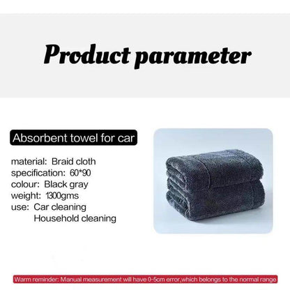 KLCB No-streak, No-scratch, No-water-stain Car Drying Towel Premium Microfiber Double-twist Pile With No Edge Design For Quick And Easy Drying - www.Shopthatapp.com