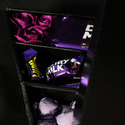 Cadbury Heroes Signature Chocolate Bouquet With Purple Roses-Food and beverage-www.Shopthatapp.com-HamperWell