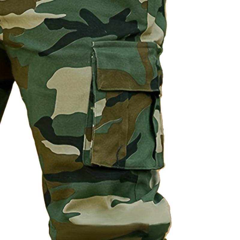 Multi-pocket Camouflage Ankle-tied Men's Military Casual Cargo Slim fit Pants trouser - www.Shopthatapp.com