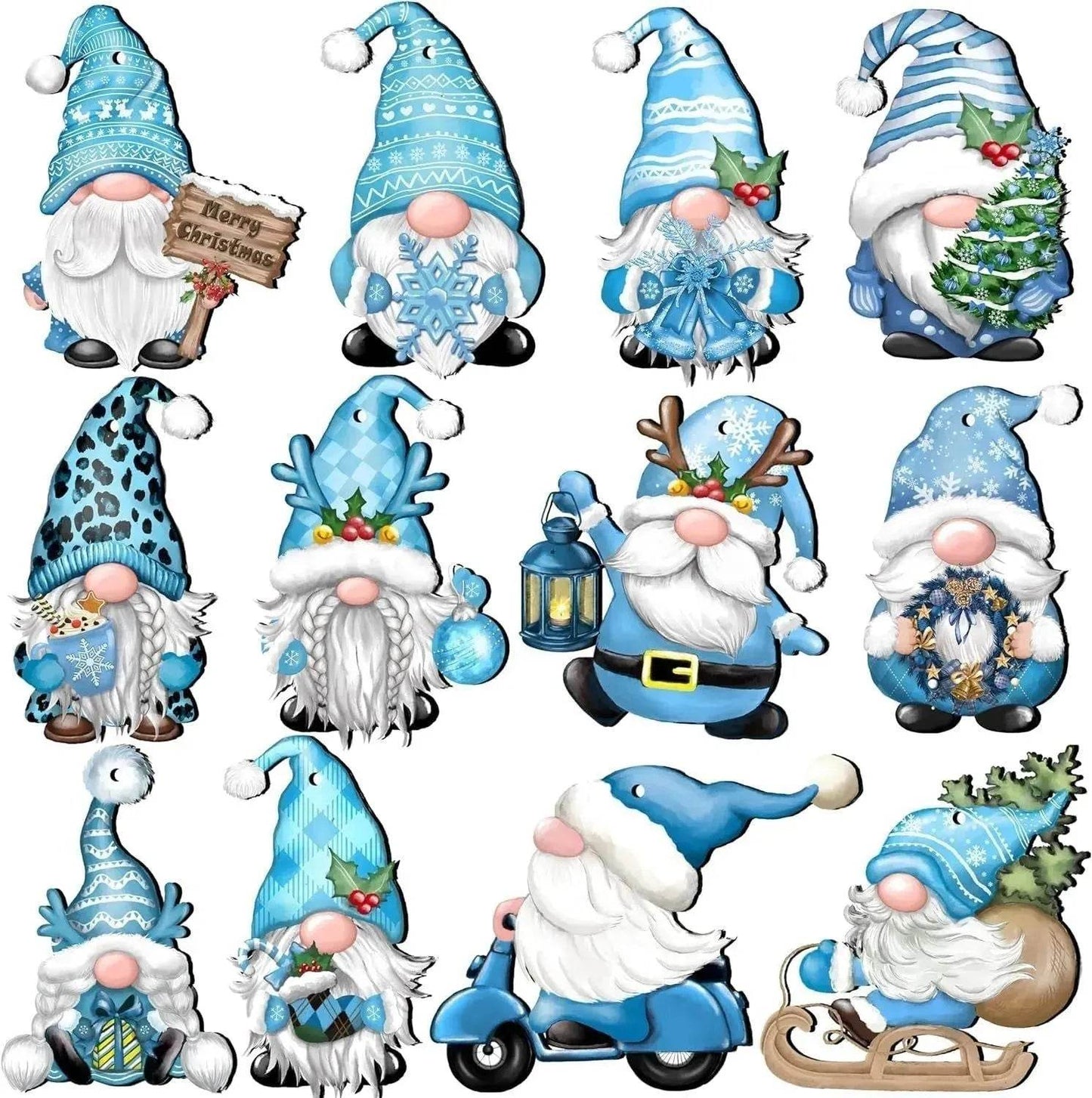 24 PCs Christmas Wooden Hanging Ornaments - www.Shopthatapp.com