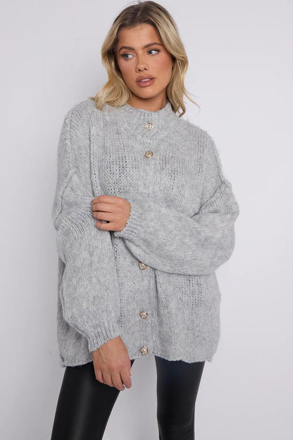 Pull à manches bouffantes et boutons Calista