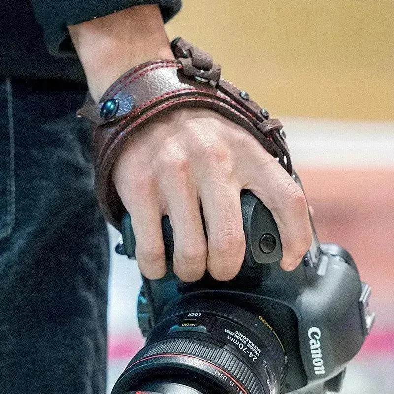 Camera leather wristband - www.Shopthatapp.com
