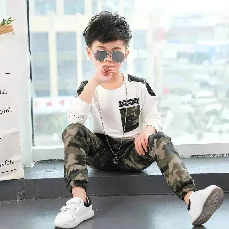 Camouflage long sleeve kids suit for Baby Boys - www.Shopthatapp.com