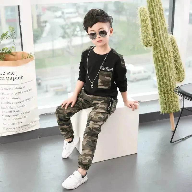 Camouflage long sleeve kids suit for Baby Boys - www.Shopthatapp.com