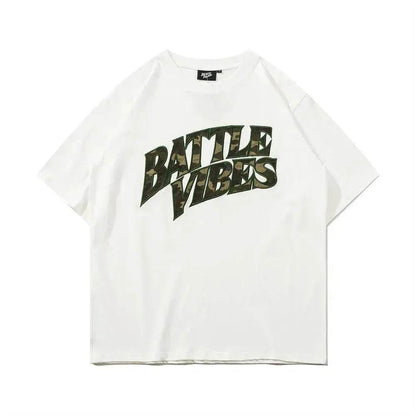 Camouflage Paste Cloth Embroidery Lettered Casual T-shirt - www.Shopthatapp.com