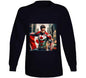 Canada superhero shirt featuring a hero holding a Canadian flag on a black long-sleeve tee