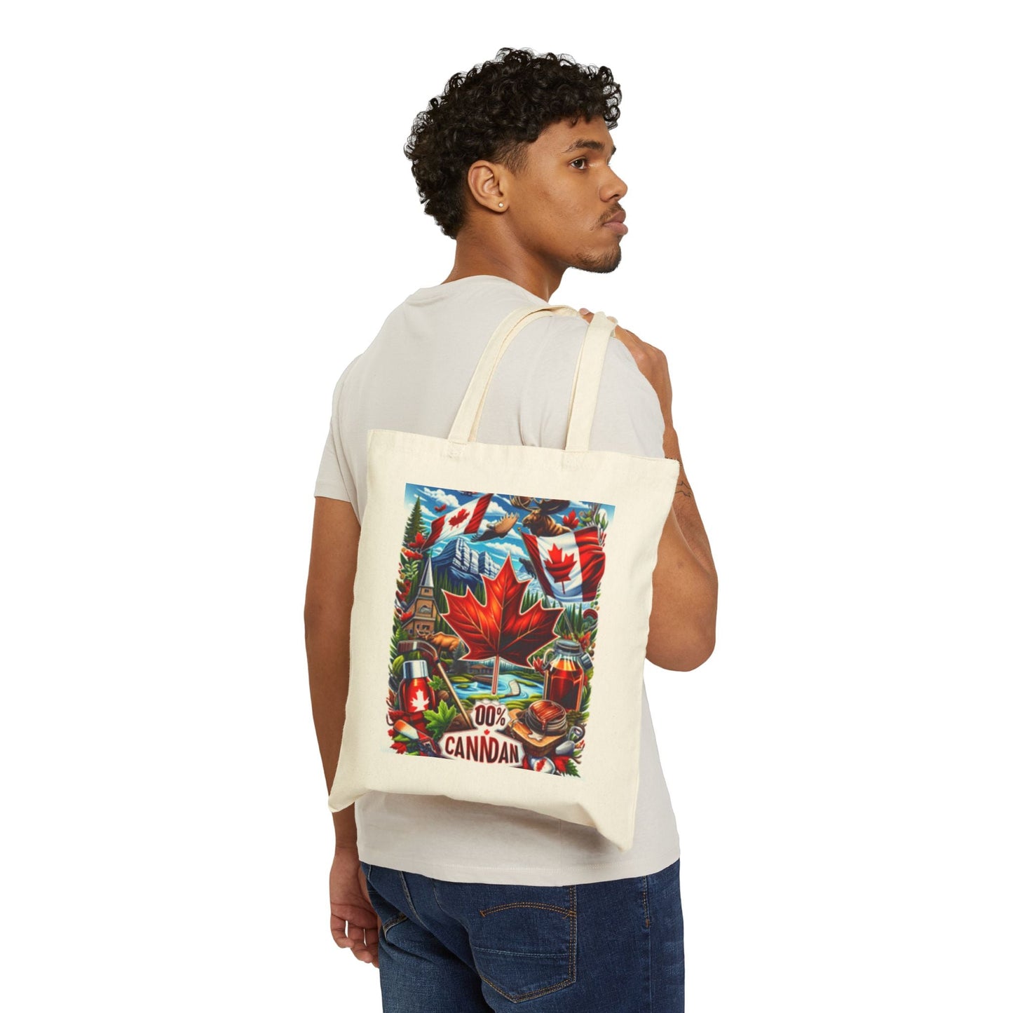 Canadian Pride Tote Bag, Eco-Friendly Shopping Bag, Gift for Canada Day, 100% Canadian Canvas Bag, Fun Travel Tote - www.Shopthatapp.com