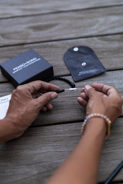 Bracelet d'intention en onyx noir