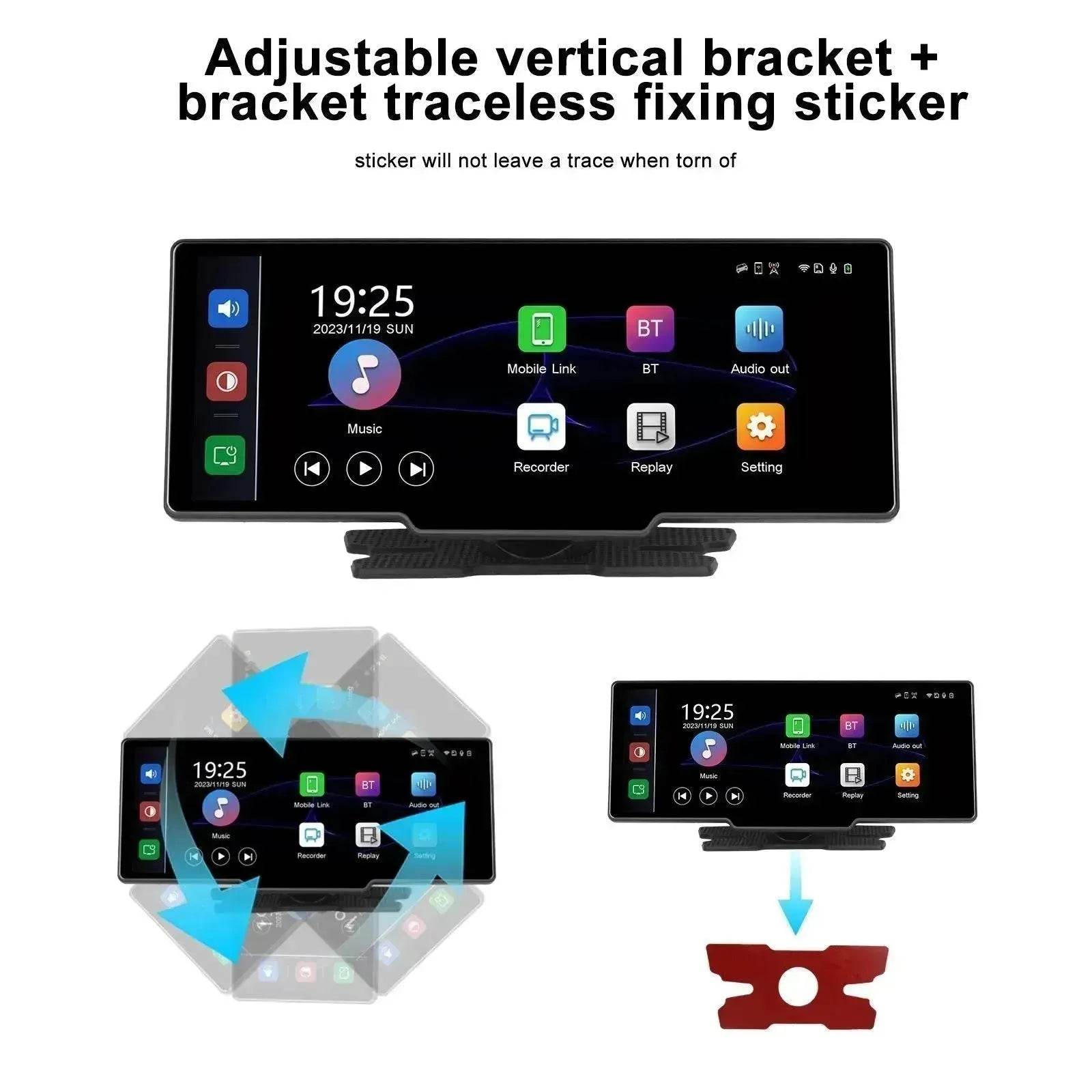 Car Smart Player HD PND 10 26-inch DVR With Rear View Three-way Camera Car play Android Auto reversing  Wide angle 1920x1080 HD Car Camera - www.Shopthatapp.com