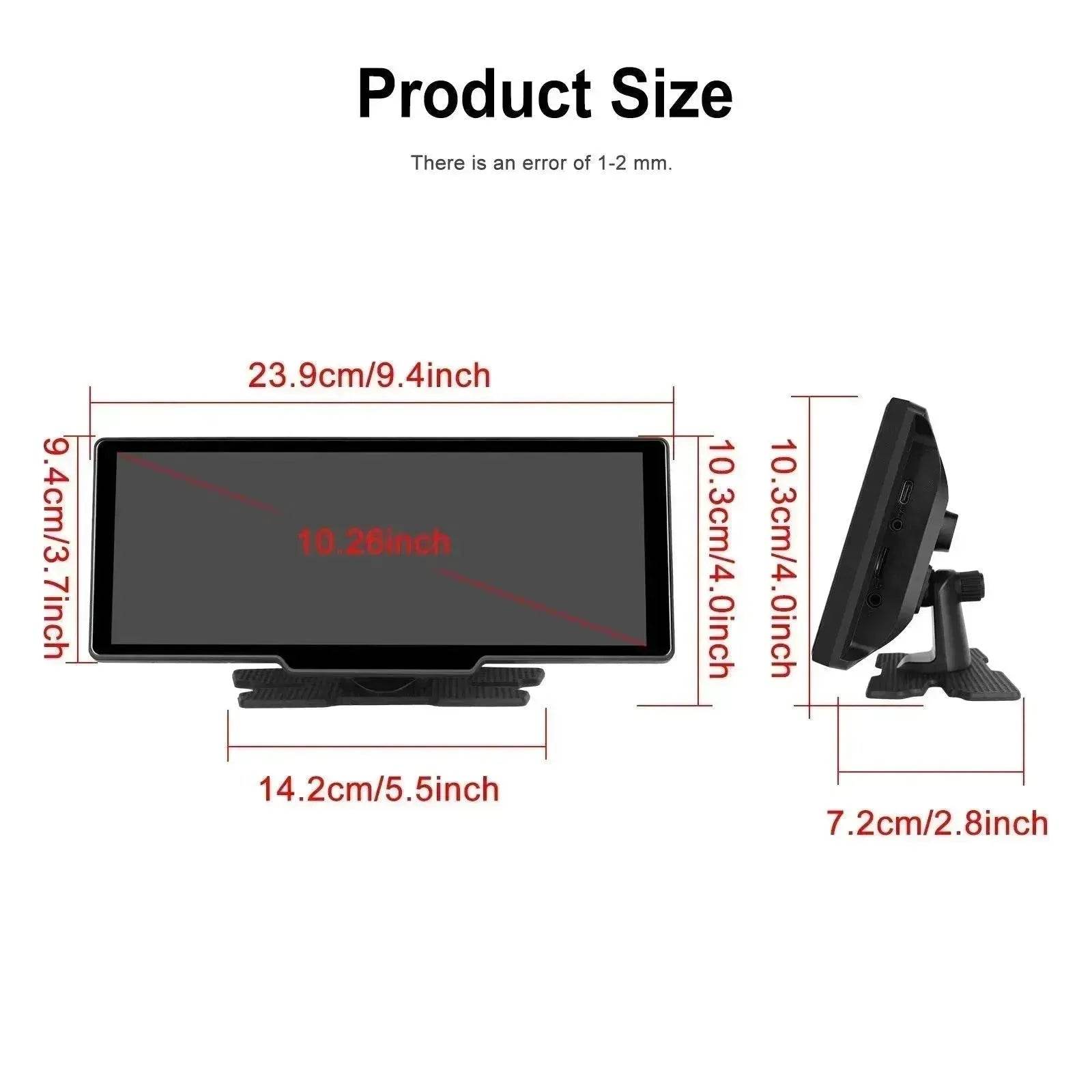 Car Smart Player HD PND 10 26-inch DVR With Rear View Three-way Camera Car play Android Auto reversing  Wide angle 1920x1080 HD Car Camera - www.Shopthatapp.com