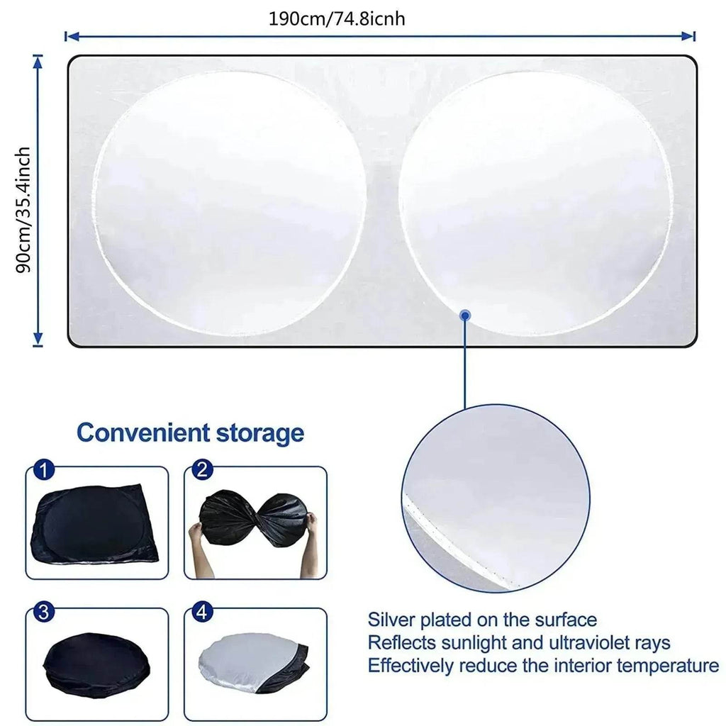 Car Sun Block Sunscreen Heat Insulation Silver Tape Sun Block - www.Shopthatapp.com