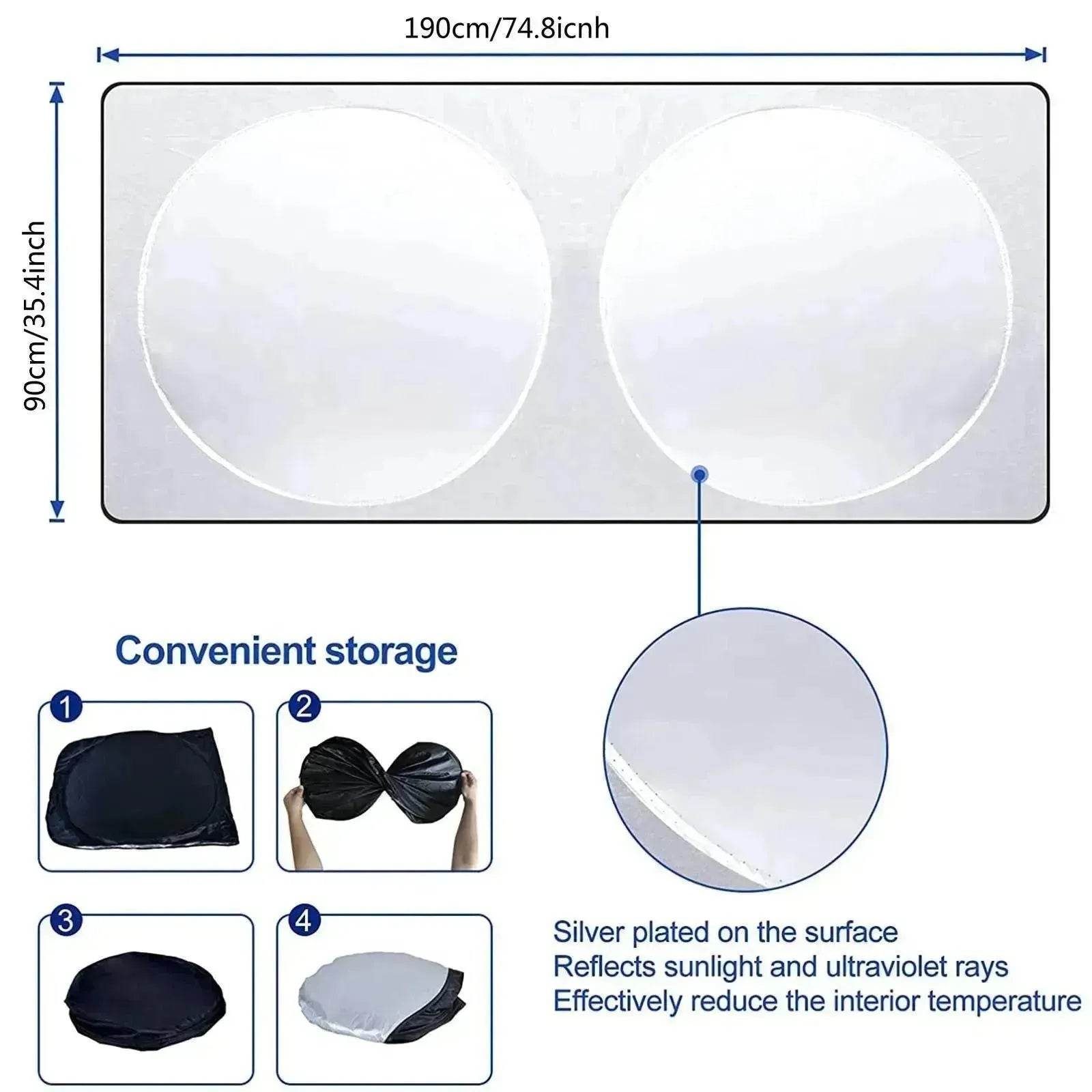 Car Sun Block Sunscreen Heat Insulation Silver Tape Sun Block - www.Shopthatapp.com