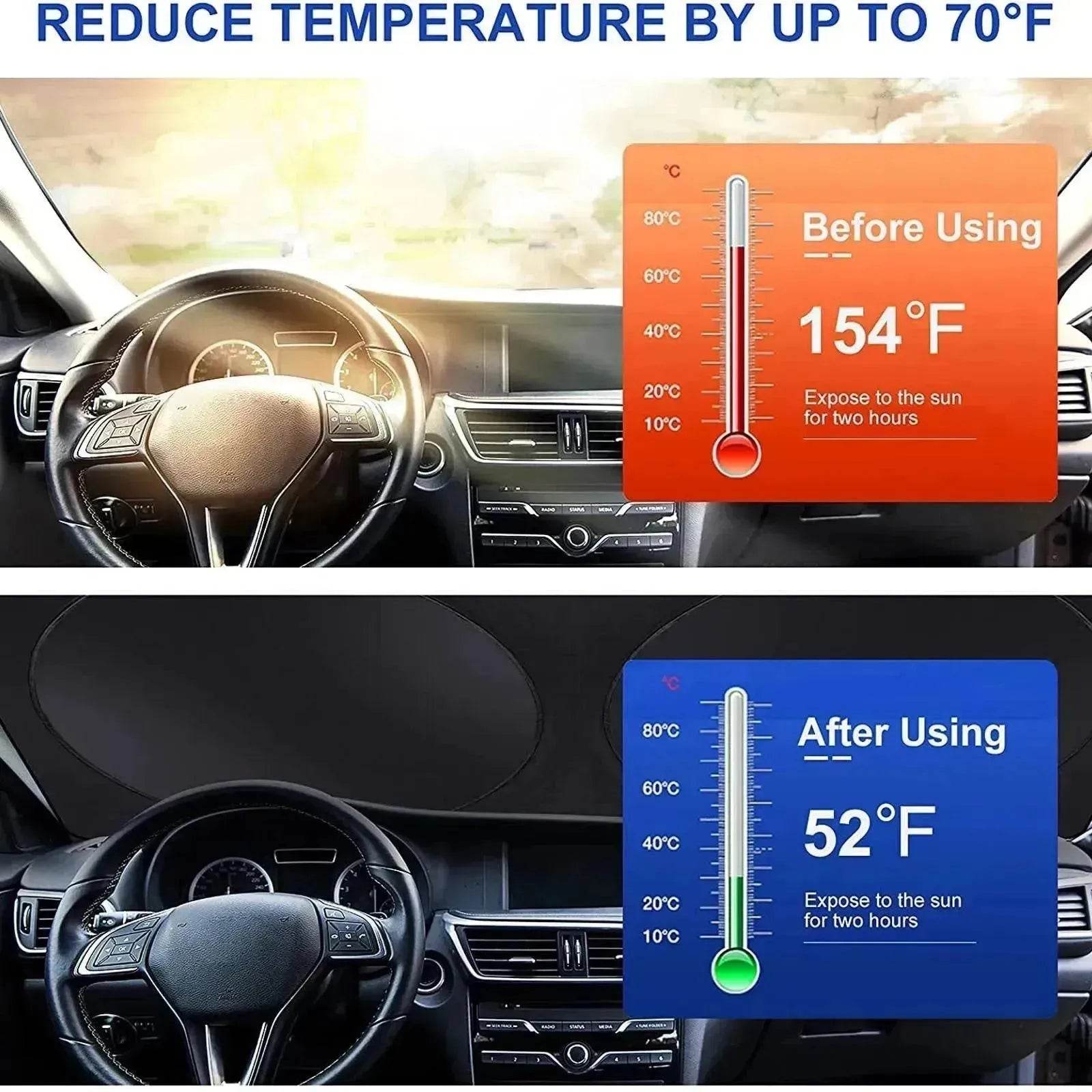 Car Sun Block Sunscreen Heat Insulation Silver Tape Sun Block - www.Shopthatapp.com