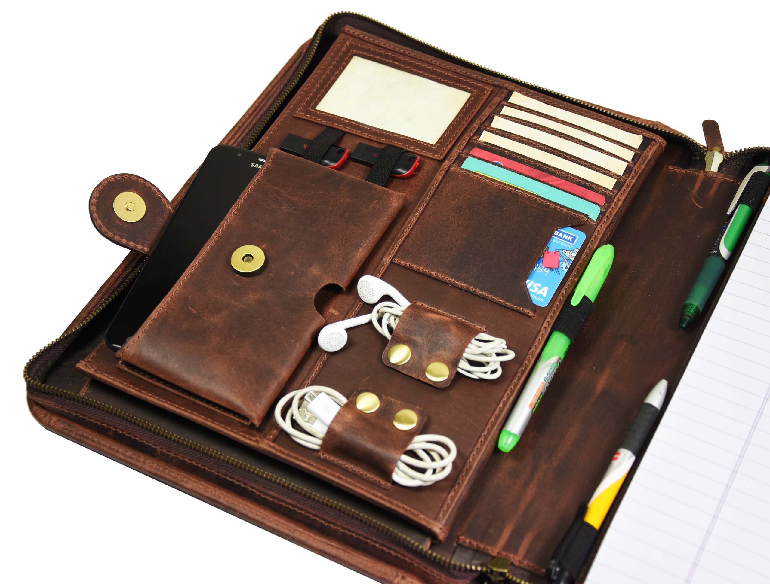 Caraquet Leather Travel Organizer -  Walnut Brown - www.Shopthatapp.com