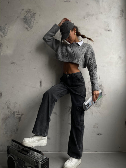 Cargo Pocket Low Waist Jean - www.Shopthatapp.com