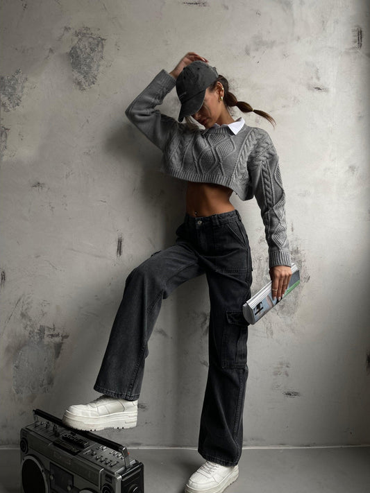 Cargo Pocket Low Waist Jean - www.Shopthatapp.com