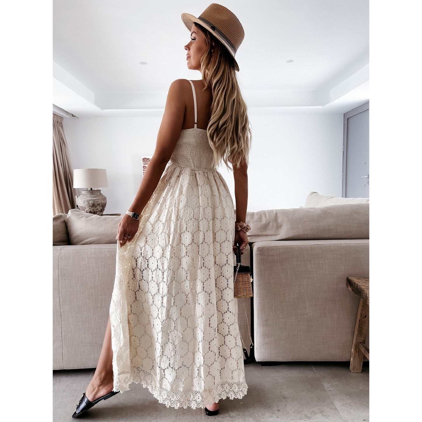 Caroline Crochet Jumpsuit Dress with Shorts - www.Shopthatapp.com
