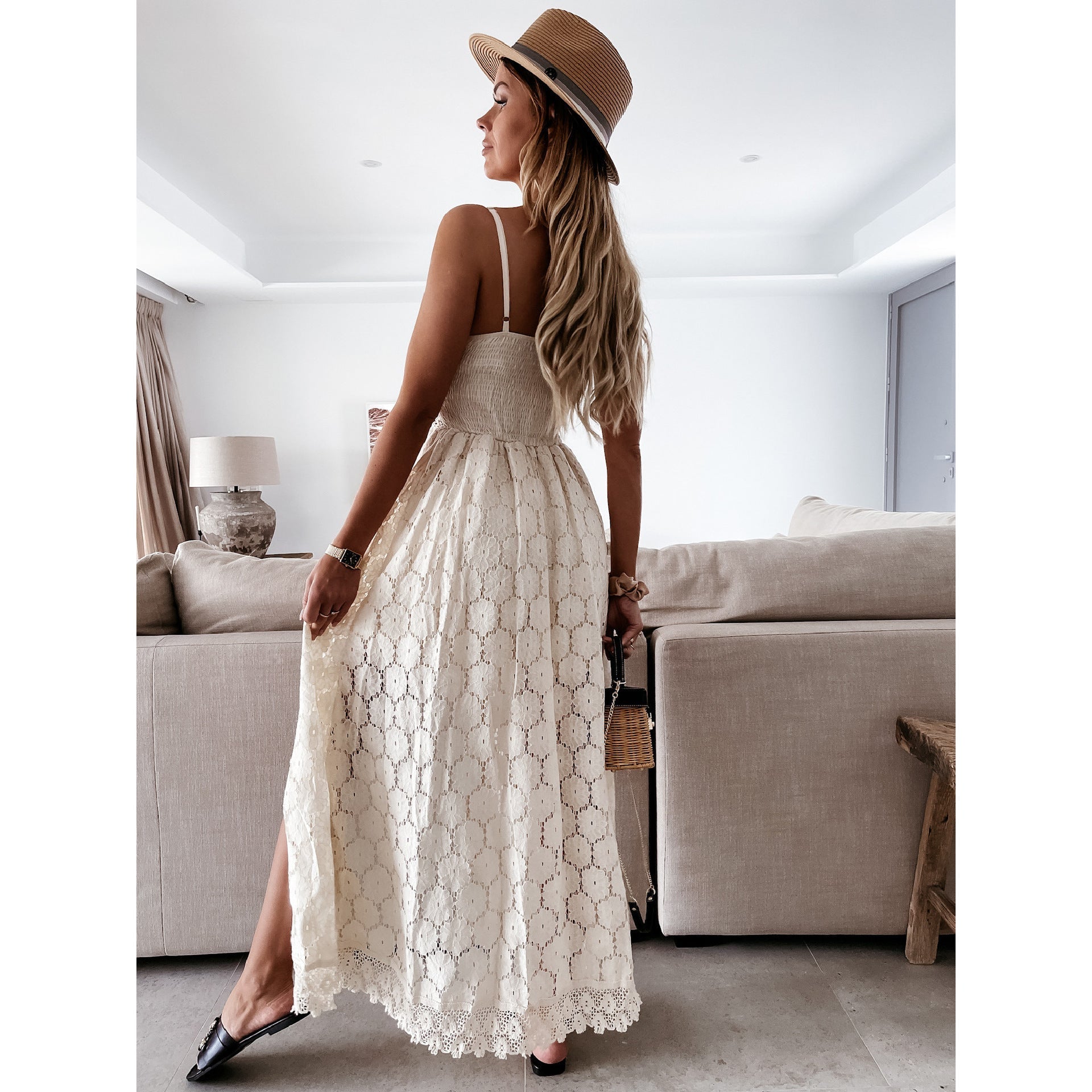 Caroline Crochet Jumpsuit Dress with Shorts - www.Shopthatapp.com
