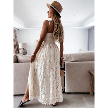 Caroline Crochet Jumpsuit Dress with Shorts - www.Shopthatapp.com