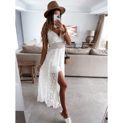 Caroline Crochet Jumpsuit Dress with Shorts - www.Shopthatapp.com