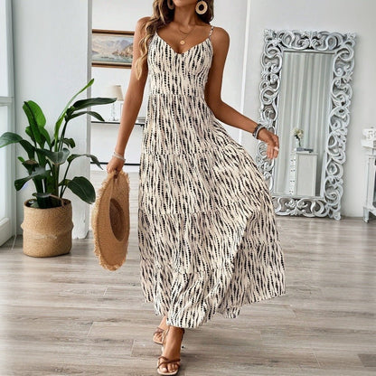 Robe caraco Cassey avec jupe longue à rayures