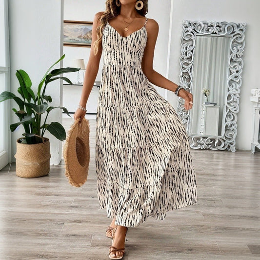 Cassey Camisole dress with stripe design long skirt - www.Shopthatapp.com